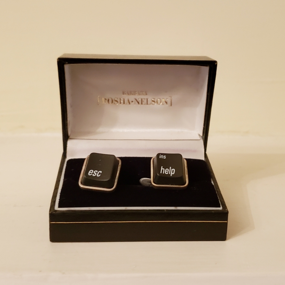 Barbara Bosha Nelson Typewriter Key Cufflinks 925